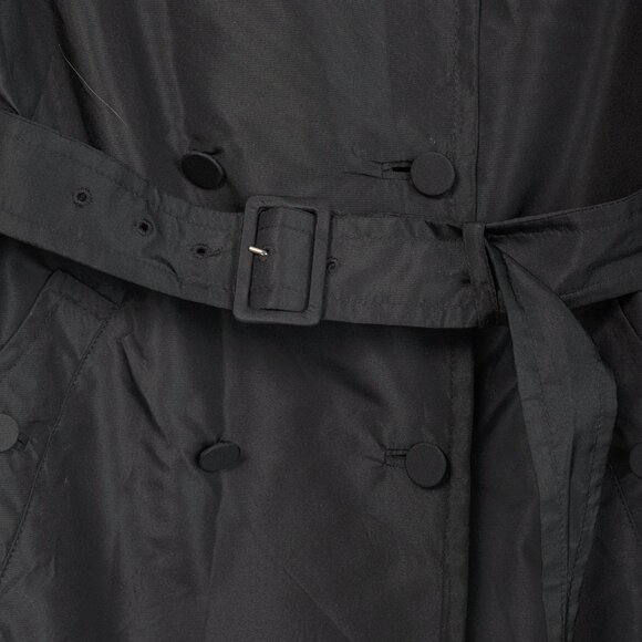 Prada Black Silk-Taffeta Belted Double-Breasted Trench Coat - Picture 7 of 11